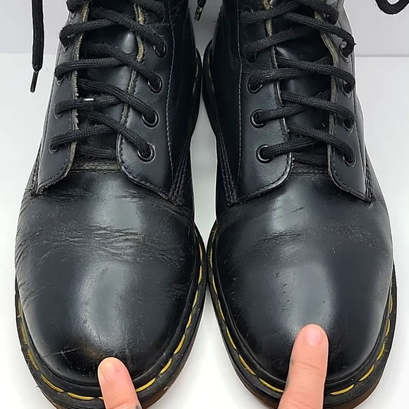VTG Dr. Martens | 1460 distressed 10 hole black leather boots | MENS 9/10 - Picture 6 of 11
